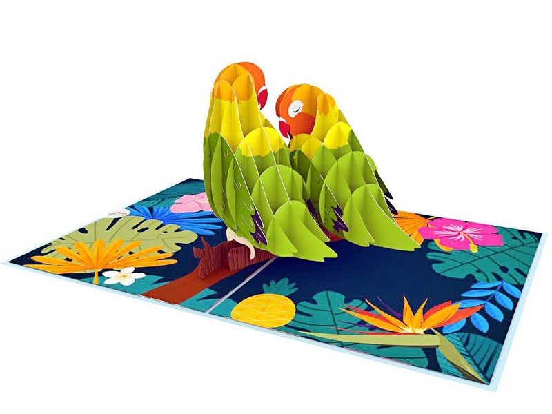 Liif Lovebird 20th Anniversary Card, 3D Greeting Pop Up Anniversary Card For 20 Years - For Husband, Wife, Parents, Couple, | With Message Note & Envelop | Size 7" x 5" - Image 4